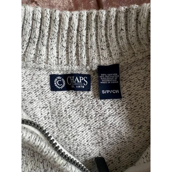 Chaps Thick Knit Cotton Quarter Zip - Picture 2 of 9